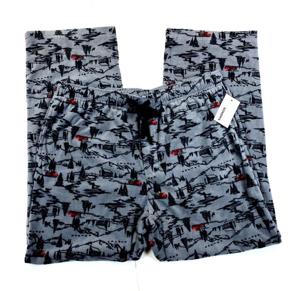Men's Sonoma Goods For Life Microfleece Pajama Lounge Pants Gray Red Truck - XXL - Picture 2 of 3